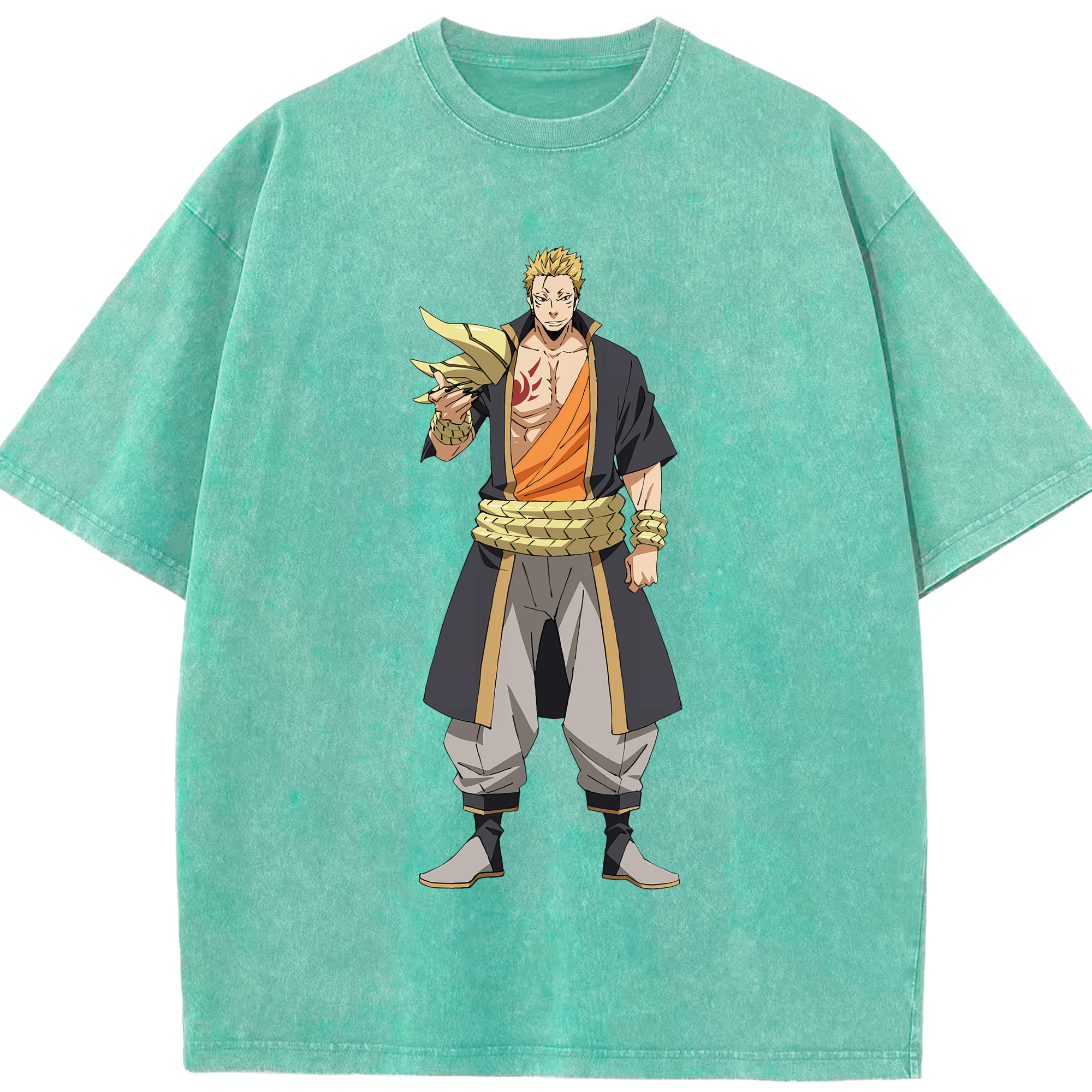 （画像用） 転スラ Regarding Reincarnated to Slime 綿100% ヴィンテージ風 半袖Tシャツ（フロントプリント）